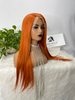 Cheveux orange gingembre couleur os droit de dentelle transparente pré-cueillie