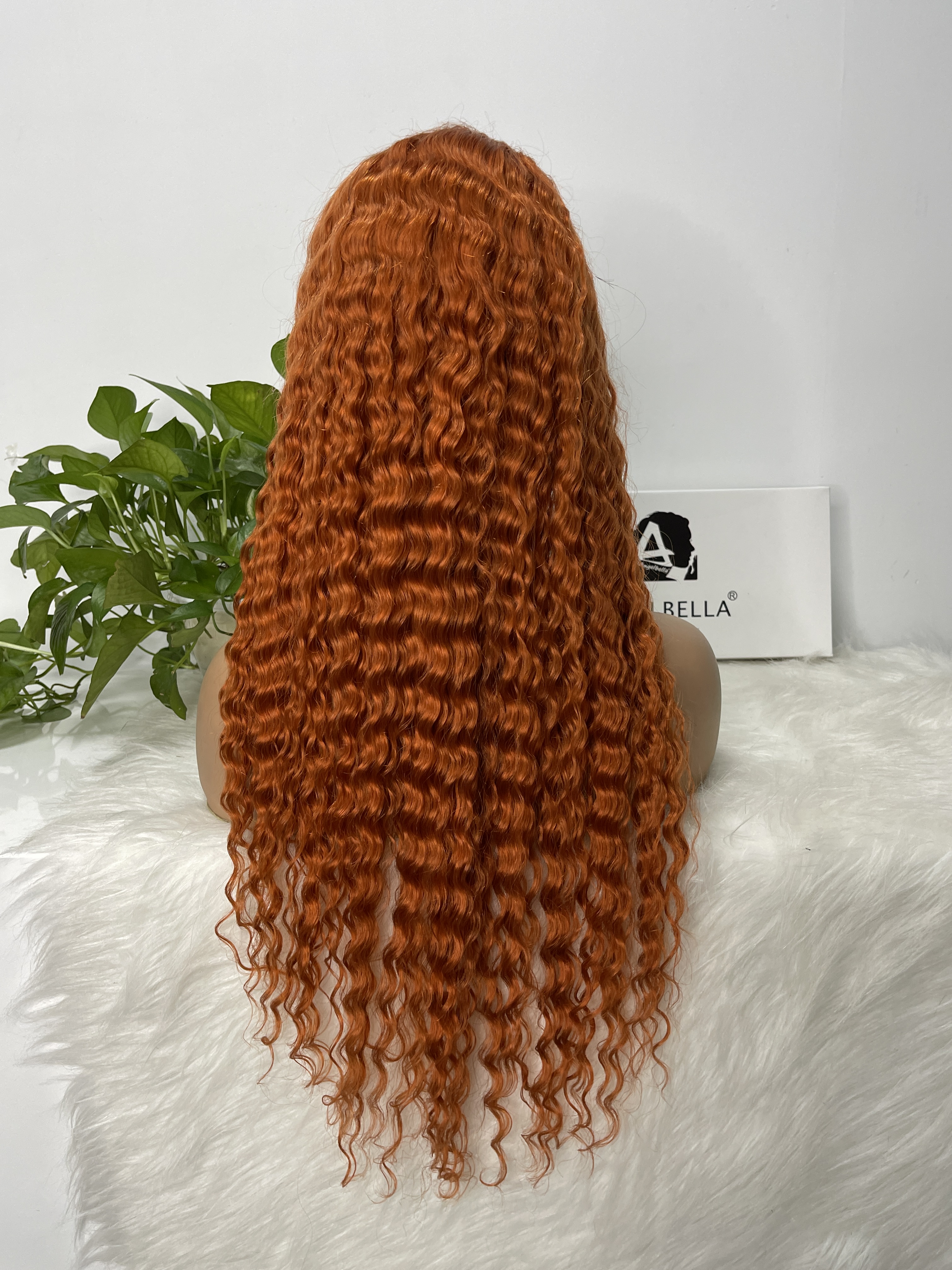 Angelbella 2022 Nouveau style orange ginger couleur 13x1x4 t Partie en dentelle de perruque 