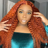 Perruques en gros Gingembre Curly Perruque à cheveux humains Wig Colore Orange Curly Human Hair Wigs