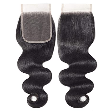 2022 Nouveau style 4x4 HD Lace Ferme Body Wave Human Human Human Transparent Lace Fermeure Pré-cueilli avec des cheveux pour bébé