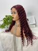 99J Bourgogne Bourgogne Deep Wave en dentelle Perruques avant bon marché Human Hair Wig