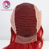 Vague de carrosserie rouge chaud dentelle de dentelle avant coiffure humaine 13x4 perruques transparentes HD pour femmes 150% de perruques de densité