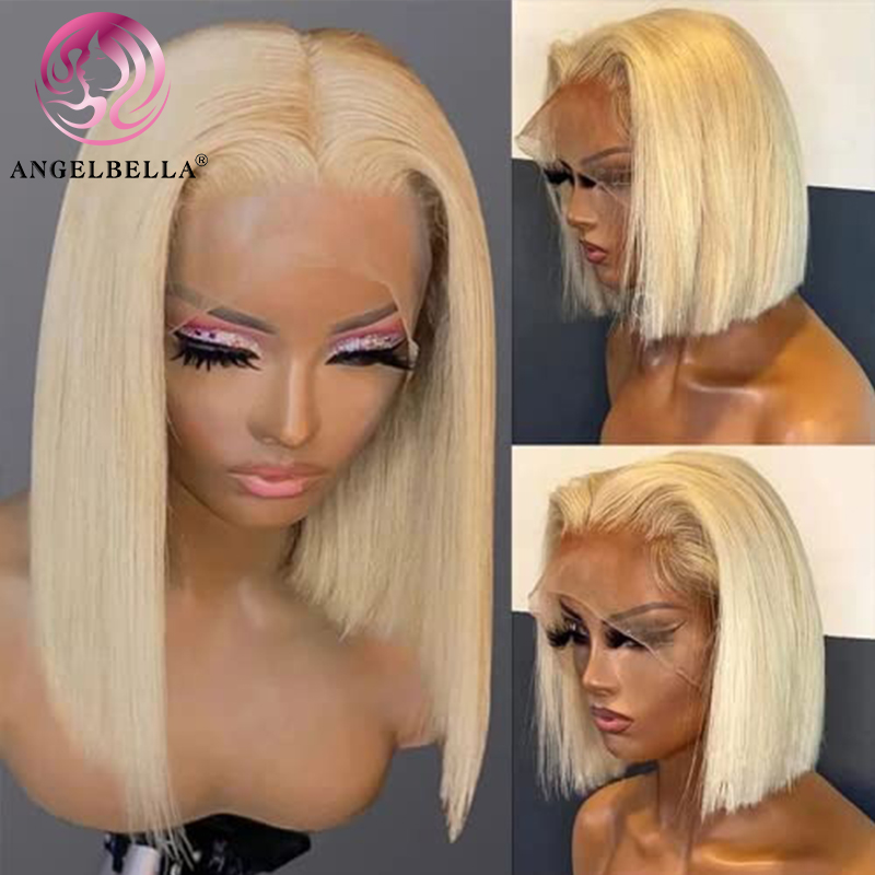 Angelbella Queen Doner Virgin Hair Quality Brésilien 613 Straitement 13x4 HD Lace Frontal Fermeure Précued avec des bords