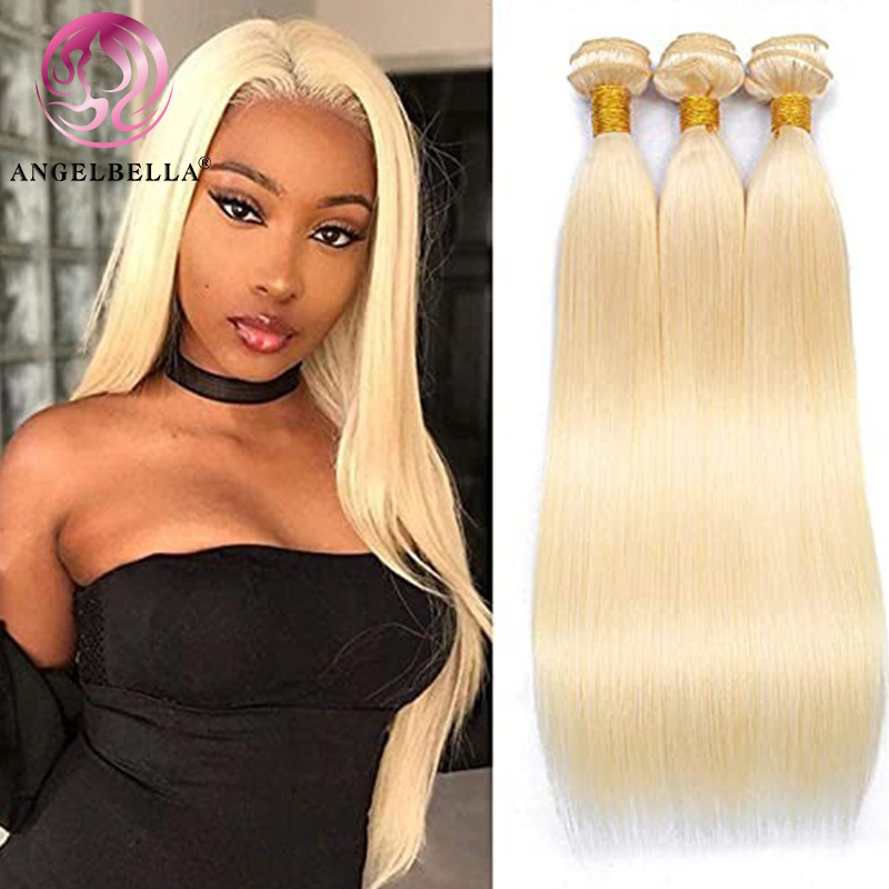 Angelbella Queen Doner Virgin Hair Brésilien 613 Bundles de cheveux Huamn crus droit raies 