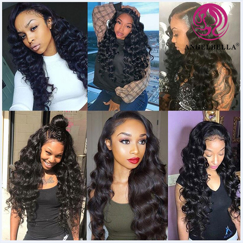 Angelbella Glory Virgin Hair Human Human Human 13x4 Loose Deep Wave Hd Full Lace Lace Front Wigs pour les femmes noires