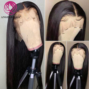 Angelbella Queen Doner Virgin Hair 13x4 Transparent Lace Frontal Full Full Wigs HD Lace Human Hair Wig