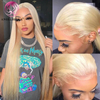 Angelbella Queen Doner Virgin Hair Quality 613 Human Hair Lace Lace Wigs Straitement 13x4 HD Frontal Blonde Wig