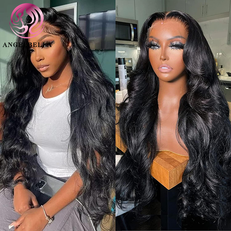 Angelbella Queen Doner Virgin Hair 13x4 Black Body Wave Best Human Human HD HD Lace Front Wigs