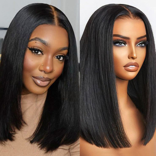 Angelbella 13x4 Heuptnamiens Human Hairlesslesless Transparent courte dentelle droite perruque avant Bob Bob de dentelle pour femmes