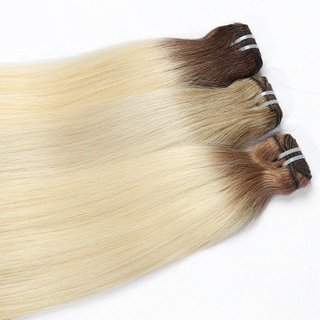 En gros 100% de cheveux vierges cru à la main de cheveux liés à la tronçonne de tronticule aligné de qualité raide alignée.