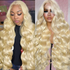 13x4 30 pouces 180% densité en dentelle perruque frontale Blonde vague de carrosse
