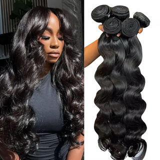 Angelbella Angelbella en gros de haute qualité 40 pouces de couleur noire naturelle Double vague de carrosserie des cheveux humains pour femmes