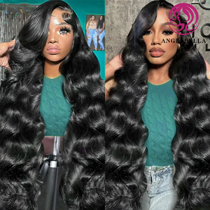 Angelbella 30 pouces 220 densité brésilienne humaine vierge cheveux HD en dentelle frontale vague de carrosse