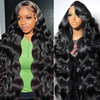 En gros à 180% de densité cheveux crus, perruques de cheveux humains sans glue WIGS BORGE 13X4 Pernues avant en dentelle transparente pour les femmes noires