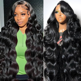 En gros à 180% de densité cheveux crus, perruques de cheveux humains sans glue WIGS BORGE 13X4 Pernues avant en dentelle transparente pour les femmes noires