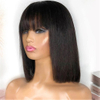 Bob Bob Wig avec frange Machine complète fait des perruques bob droites pour femmes noires 8 10 12 14 16 pouces