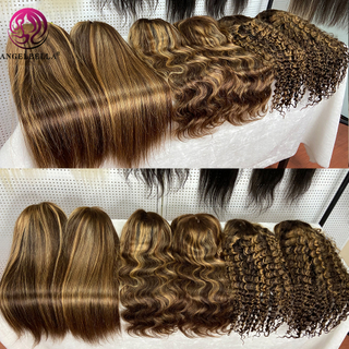 Perruque brésilienne de dentelle de partie transparente de cheveux humains pour les femmes noires