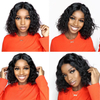 Angelbella Short Curly Bob Wigs Human Hair Wigs en dentelle Front 4x4 Fermeure perruques