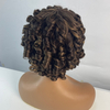 Perruque courte courte pour femmes noires avec une frange rebondissante moelleuse moelleuse coiffée cheveux humains 2 ton