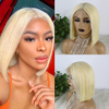 613 Bob Wigs en dentelle droite blonde vierge 10 pouces brésilien