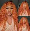 Jerry Curly Human Hair Wigs Ginger Orange