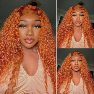 Jerry Curly Human Hair Wigs Ginger Orange