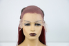 Perruque Lace Front Wig couleur bordeaux, longue et lisse, rouge, 99J