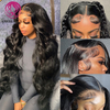 Angelbella Queen Doner Virgin Hair Natural Black 13x4 150% Density Body Wave Human Human Hd Lace Frontal Wig 