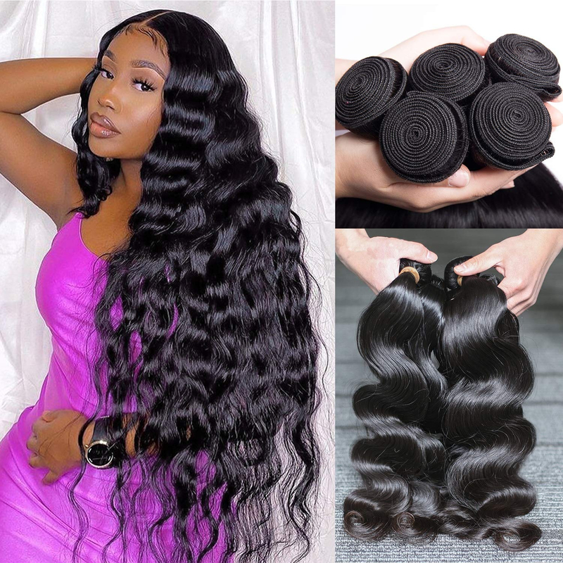 Angelbella Wholesale 30 pouces 100% Remy Vendeur de cheveux humains Bumpes brésiliens Boungles Bundles Human Hair Extensions
