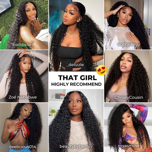 Black Natural Raw Indien Deep Deep Hd Lace Full Lace Front Pernues de cheveux humains bouclés Dee