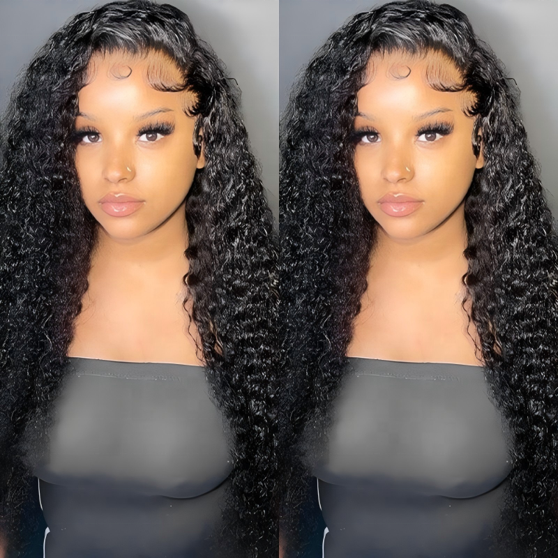 Factory Direct 4x4 5x5 Jerry Curl Wigs Wigs Long Brésilien Virgin Remy Hair Curly HD HUM HUMAN HEIR LAGE CLOSURE LAGE WIG
