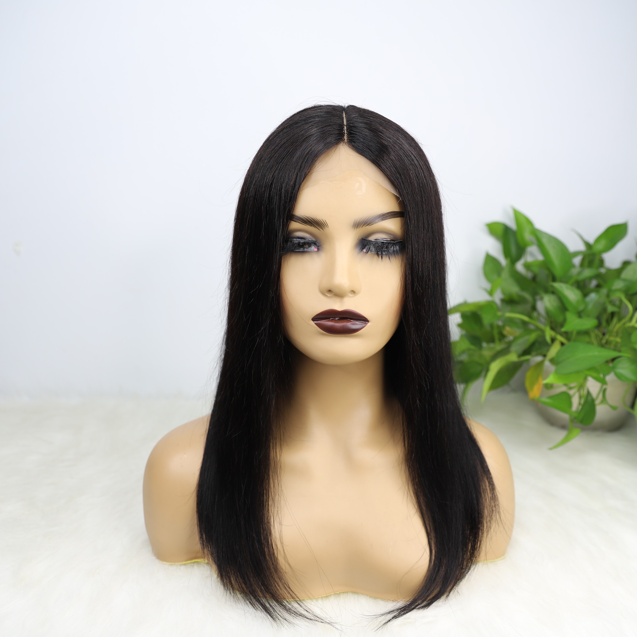 16inch Fermeture en dentelle Bob Wig T partie droite 4x4x1 Cheveux humains