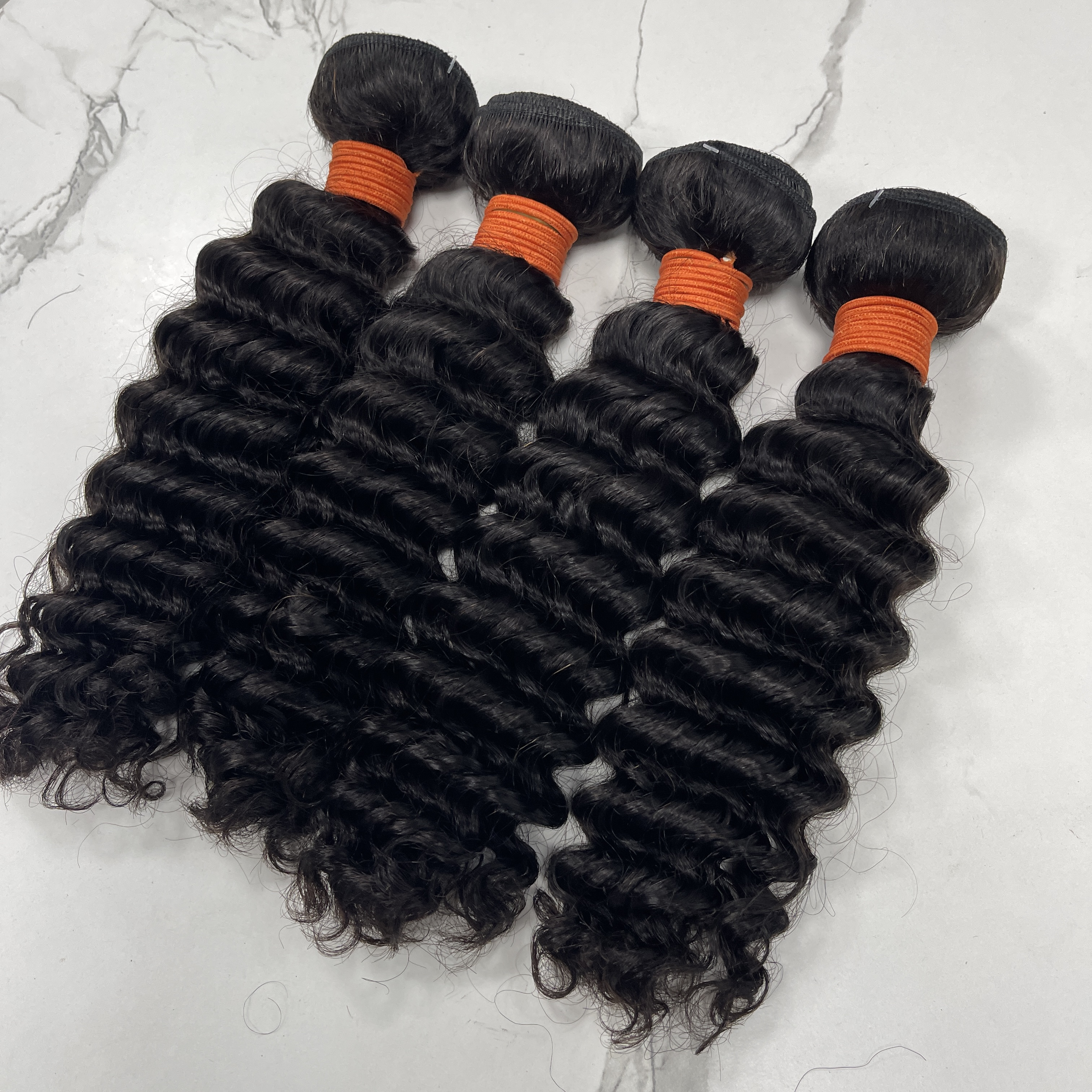 Angelbella Hair 12a Brésilien Deep Wave Human Hair Bundles 14 "300g