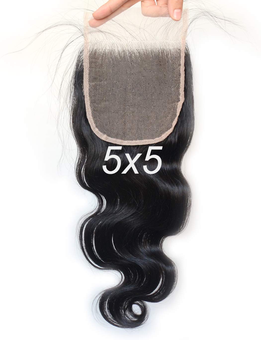 2022 Lacette transparente 5x5 Ferme de fermeture Body Wave With Baby Hair Belached Knots Hairpices