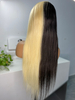 Qualité Half Black Half Blonde Couleur en gros, perruque avant en dentelle