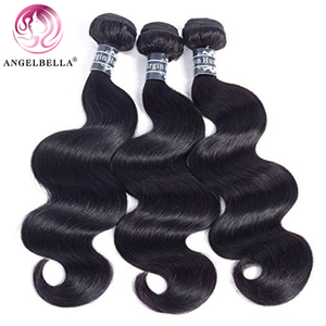Angelbella Queen Doner Virgin Hair pas cher Brésilien 1B # Body Wave Real Hair Extension Human Heuving Weave Pack