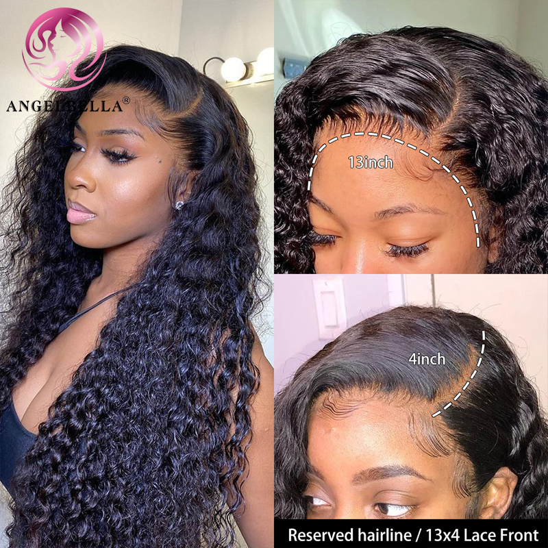 Angelbella dd Diamond Hair 13x4 HD Lace Front Perruque avant Deep Wave Lace Frontal Real Human Hair Wigs