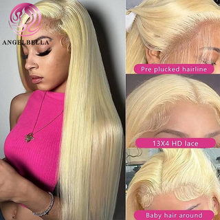  Angelbella Queen Doner Virgin Hair 20 pouces 613 13x4 HEURS HUMANS HUM HUM HD FRONTAL LACE WIG