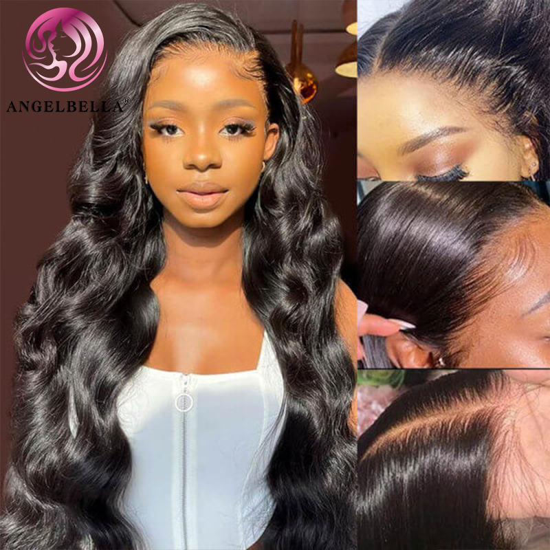 Angelbella Glory Virgin Hair 13X4 Transparent Lace Frontal Body Wave Human Human Hd Lace Front Pernues