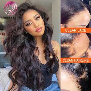 Angelbella Glory Virgin Hair Beauty Supply 13x4 1B # Body Wave Human Human HD Lace Lace Front Pernues