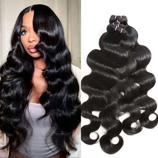 Angelbella en gros des extensions de cheveux humains vierges indiennes tissent des paquets à double vague de corps de carrosserie humaine pour les femmes noires