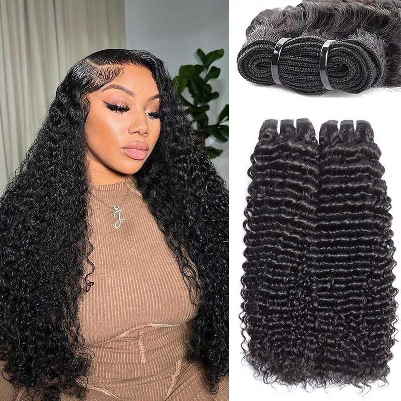 Angelbella Grossale Prix Brésilien Brésilien Valeur de cheveux humains Extensions Curly Wave Extensions Double Drawn Human Hair Bundles for Black Women
