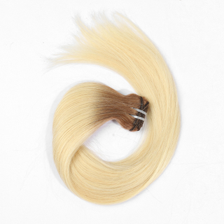 Angelbella 100% de cheveux vierges russes à main attachée de trotège aligné de style raide de style naturel.