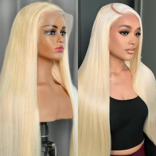 Angelbella 13x4 180% densité 613 miel couleur blonde dentelle sans glue perruque avant raide longue perruque de cheveux humains pour femmes