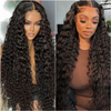 Angelbella 30 pouces 180% densité Wave profonde sans glueless 13x4 en dentelle transparente avant perruques de cheveux humains pour femmes noires