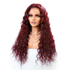 Angelbella 99J Bourgogne Water Wave Heuvraines dentelle humaine Perruques avant 180% densité sans glu sans glue 13x4 Transparent Swiss Lace Frontal Wig