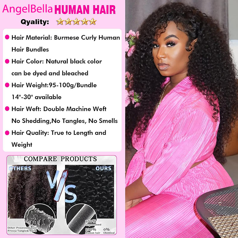 Vente en gros d'usine Bundles de cheveux humains bouclés birmans 8-40 pouces Extension de cheveux de vague d'eau vierge birmane non transformée de qualité supérieure 100% vrais cheveux humains couleur naturelle Extensions de trame de cheveux humains