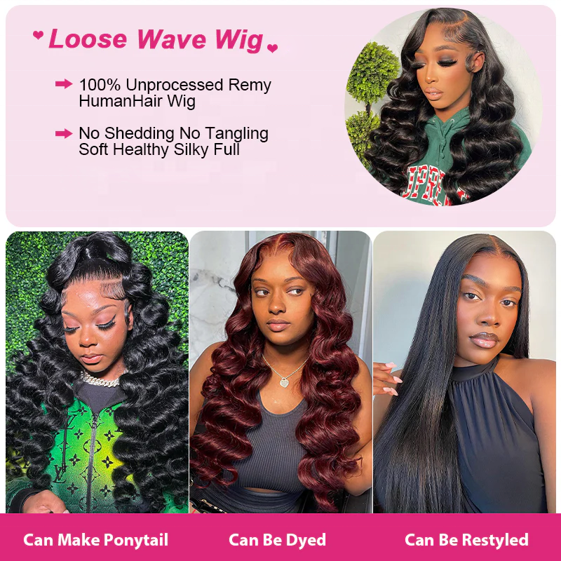 30 pouces 13x4 Oneaux lâches sans glu sans gluée Transparentes Perruques avant en dentelle de dente