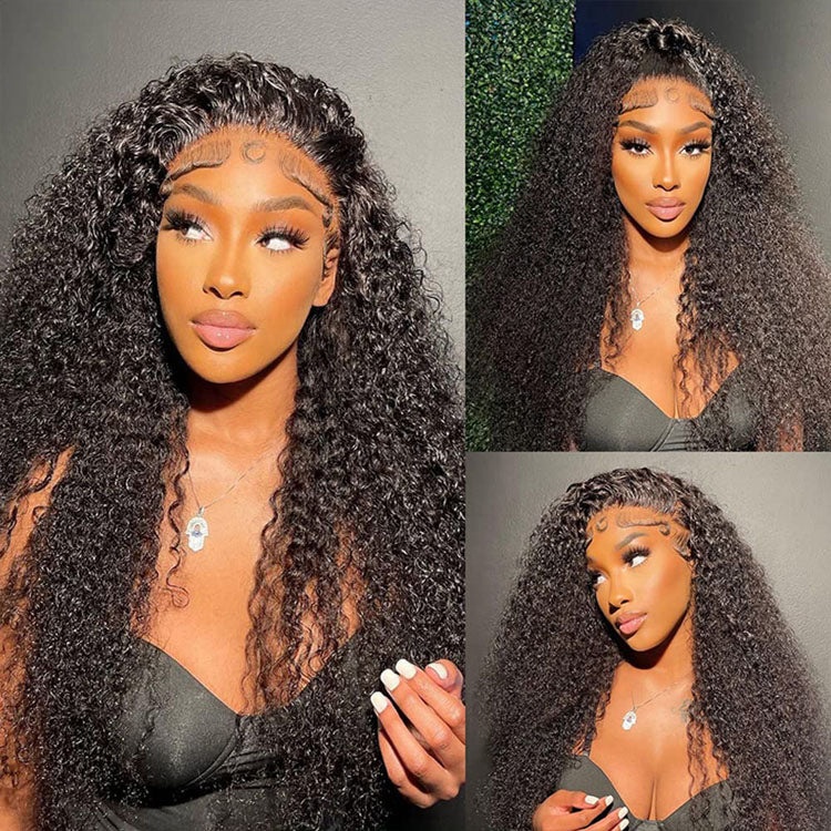 Factory Direct 4x4 5x5 Jerry Curl Wigs Wigs Long Brésilien Virgin Remy Hair Curly HD HUM HUMAN HEIR LAGE CLOSURE LAGE WIG