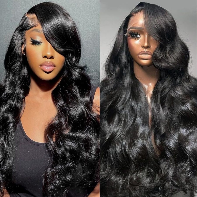 Angelbella 30 pouces 220% densité 13x6 Wig de bûche de forte en dentelle HD